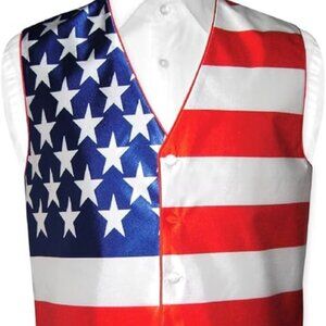 Covona Brand Men's Small American Flag Dress Vest for Suit Tuxedo